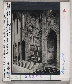 Agnolo Gaddi: Florenz, S. Croce, Hauptchorkapelle von Südwesten, Fresken der Kreuzlegende