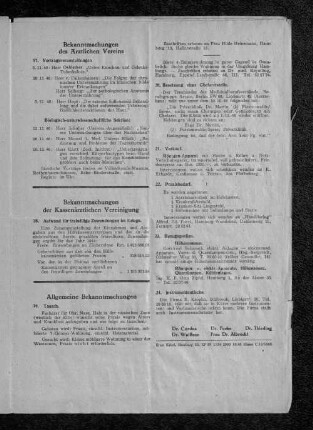 Bekanntmachungen der Kassenärztlichen Vereinigung