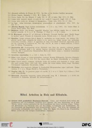 Möbel. Arbeiten in Holz und Elfenbein (Nr. 550-689)