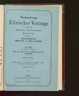 Über die Ursachen einer natürlichen Lage des Gebärorgans