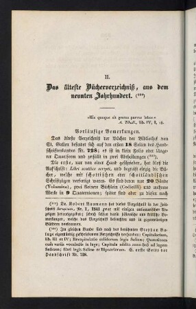 360-400, II. Das älteste Bücherverzeichniß, aus dem neunten Jahrhundert