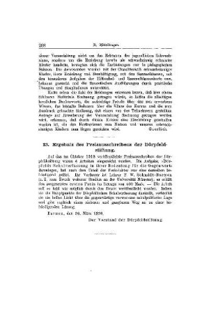 Ergebnis des Preisausschreibens der Dörpfeldstiftung : [Mitteilungen]