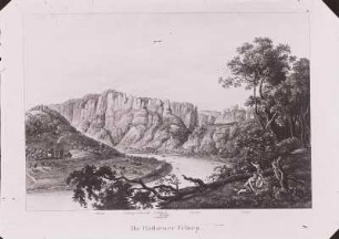Die Rathener Felsen : Richter, Adrrain Ludwig (1803-1884): Die Rathener Felsen (Aus: "Die Sächsische Schweiz in Bildern") Stich. 1823. Dresden: Kupferstich-Kabinett