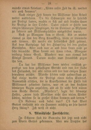 8. Allmähliche Fortschritte