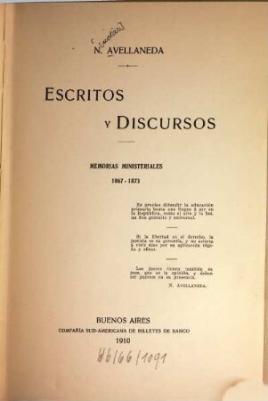 Escritos y discursos : [Rückent.:] Obras, 8. Memorias ministeriales 1867-1873
