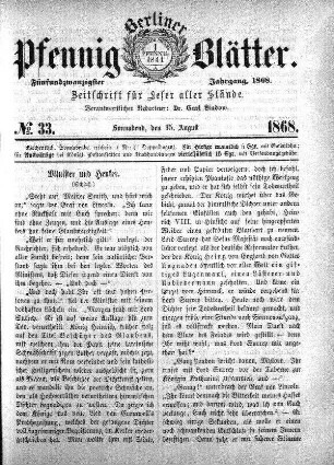No. 33, Sonnabend, den 15. August
