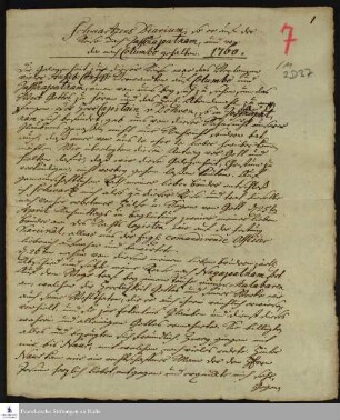 Reisetagebuch von Christian Friedrich Schwartz.
