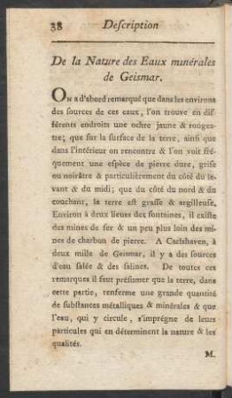 De la Nature des Eaux minérales de Geismar