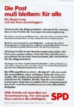 Propagandaflugblatt der SPD zur Bundestagswahl 1987