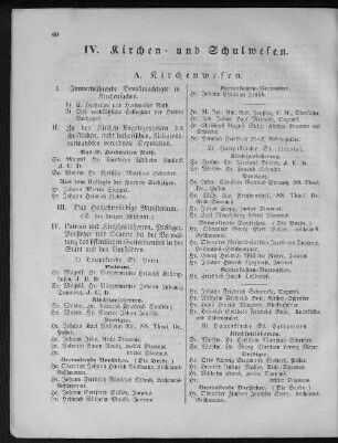 IV. Kirchen- und Schulwesen.