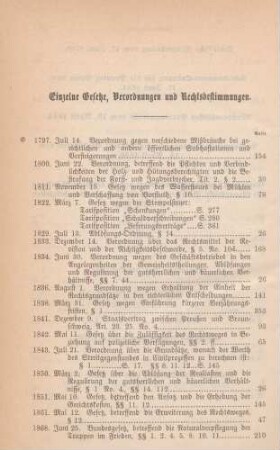 Einzelne Gesetze, Verordnungen und Rechtsbestimmungen