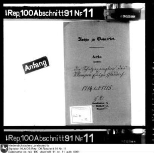 Schatzexemtion des Klumpen-Erbens zu Hollage, Kirchspiel Wallenhorst