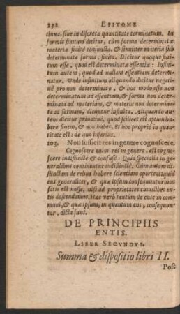 De Principiis Entis. Liber Secundus.