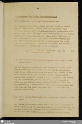 6. Bestimmung der freien Durchtrittsfläche