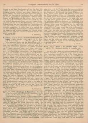 411-412 [Rezension] Casel, Odo, Die Liturgie als Mysterienfeier