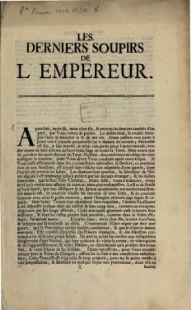 Les derniers Soupirs de l'empereur