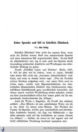 Über Sprache und Stil in Scheffels Ekkehard.