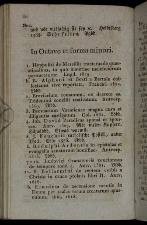 In Octavo et forma minori