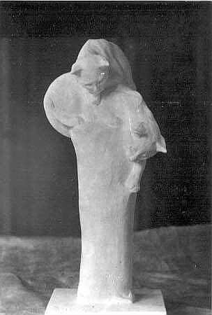Petschafts-Entwurf mit Katzen : Petschafts-Entwurf mit Katzen. Gips (vor 1945; E. Richter)
