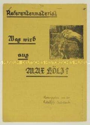 Hektografiertes Referentenmaterial der Roten Hilfe für einen Vortrag über Max Hoelz