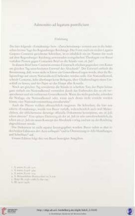 5. Admonitio ad legatum pontificium, Juli 1541