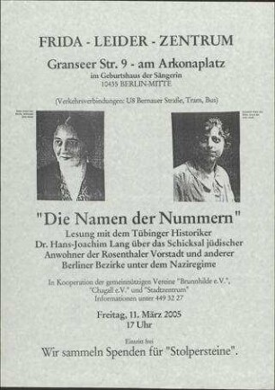 Die Namen der Nummern