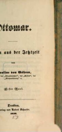 Ottomar : Roman aus der Jetztzeit, 1