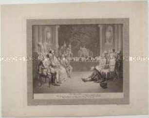 Wiedergabe einer Szene aus Shakespeares "Hamlet" in einer Aufführung am Berlinischen Theater von 1778