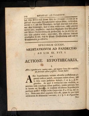 718-724, Sp. 224. De Actione hypothecaria
