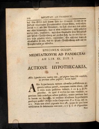718-724, Sp. 224. De Actione hypothecaria