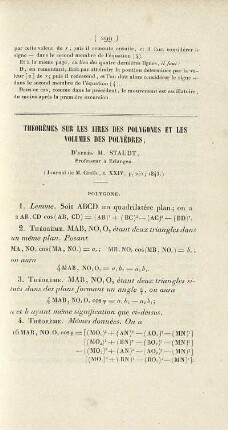 Théorèmes sur les aires des polygones et les volumes des polyèdres.