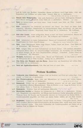 Profane Kostüme (Nr. 1425-1432)