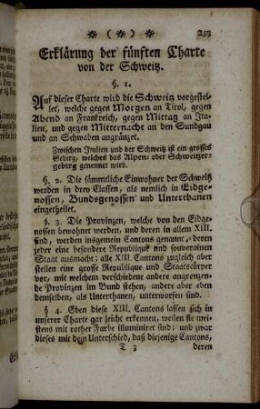 Erklärung der fünften Charte von der Schweitz.