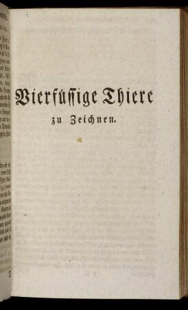 Vierfüssige Thiere zu Zeichnen.