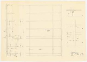 Technische Universität Berlin Hauptgebäude: 3. OG, Bibliothek. Detailzeichnungen Regale in der Fernleihe, 1:5, 1:10