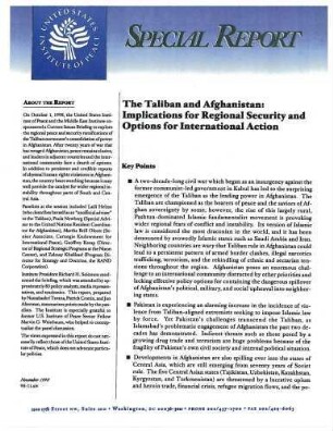 The Taliban and Afghanistan : implications for regional security and options for international action