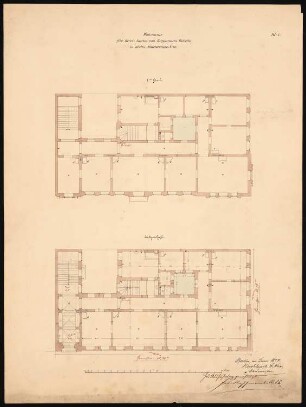 Wohnhaus Baron Huppmann Valbella I, Berlin-Mitte: Grundriss 1.OG und EG 1:100