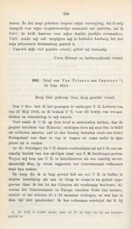 106. Brief van Van Polanen aan Janssens, 12 Febr. 1810