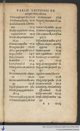 Variae Lectiones Ex antiquis libris collectae.
