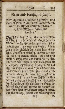 Neun und dreyßigste Frage.