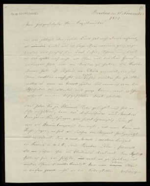Brief von Adolf Friedrich Hesse an Louis Spohr