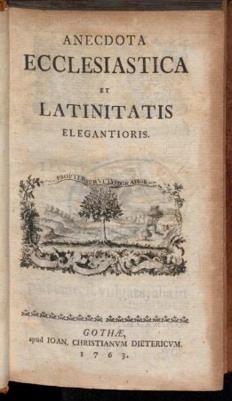 Anecdota Ecclesiastica Et Latinitatis Elegantioris