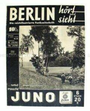 Illustrierte Programmzeitschrift für den Rundfunk "Berlin hört und sieht" u.a. zum Berliner Funkturm