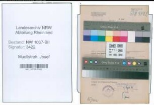 Entnazifizierung Josef Muellstroh , geb. 22.03.1894 (Postbetriebsassistent)