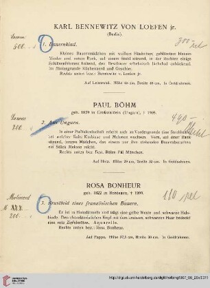[Gemälde moderner Meister] (Nr. 1-68)