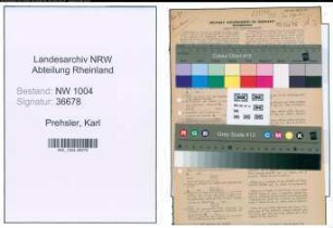 Entnazifizierung Karl Prehsler , geb. 28.01.1905 (Steindrucker)