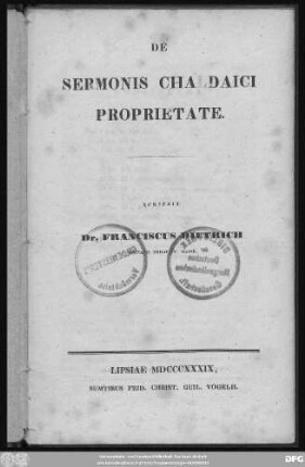 De sermonis Chaldaici proprietate