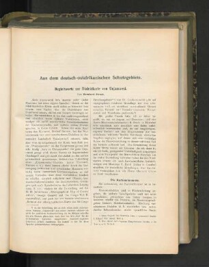 Begleitworte zur Dialektkarte von Unjamwesi.