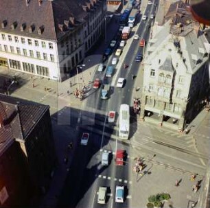 Kreuzung Juri-Gagarin-Ring und Bahnhofstraße in Erfurt : Blickrichtung Nordosten