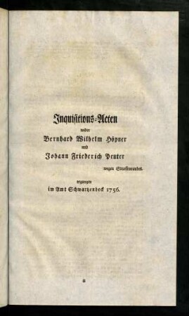 1-30, Inquisitions-Acten wider Bernhard Wilhelm Hoepner ...